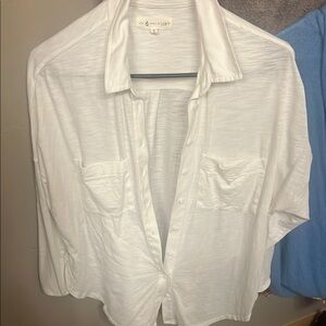 LOFT White Button-Up Shirt